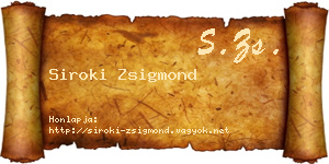 Siroki Zsigmond névjegykártya