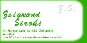 zsigmond siroki business card